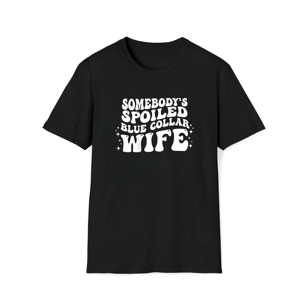 Somebodys Spoiled Blue Collar Wife Groovy Mother's Day Premium T Shirt, Mother's Day Premium T Shirt, Mother's Day Gift, Mom Shirt