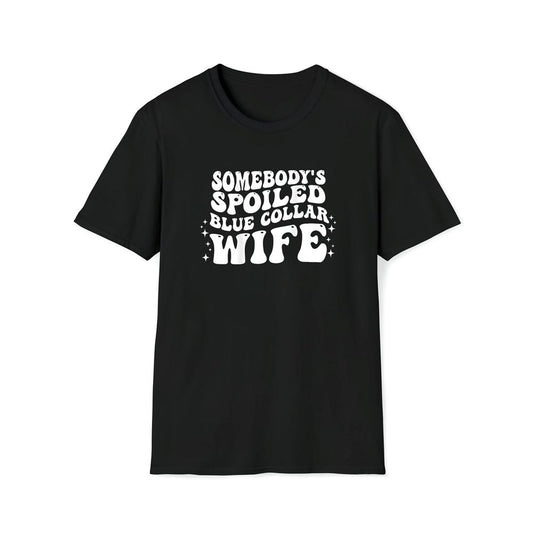 Somebodys Spoiled Blue Collar Wife Groovy Mother's Day Premium T Shirt, Mother's Day Premium T Shirt, Mother's Day Gift, Mom Shirt