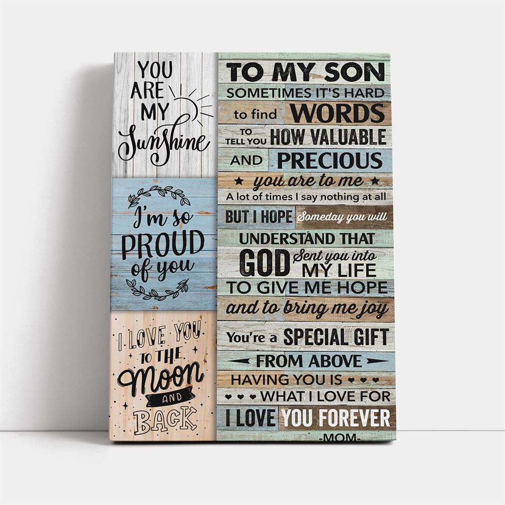 Sometimes It'S Hard To Find Words Mom To Son Canvas, Mother's Day Canvas Art, Gift For Mom, Birthday Gift, Mother's Day Wall Art