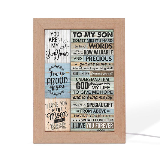Sometimes It'S Hard To Find Words Mom To Son Frame Lamp, Mother's Day Night Light, Best Mom Ever, Gift For Mom