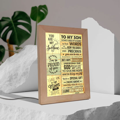 Sometimes It'S Hard To Find Words Mom To Son Frame Lamp, Mother's Day Night Light, Best Mom Ever, Gift For Mom