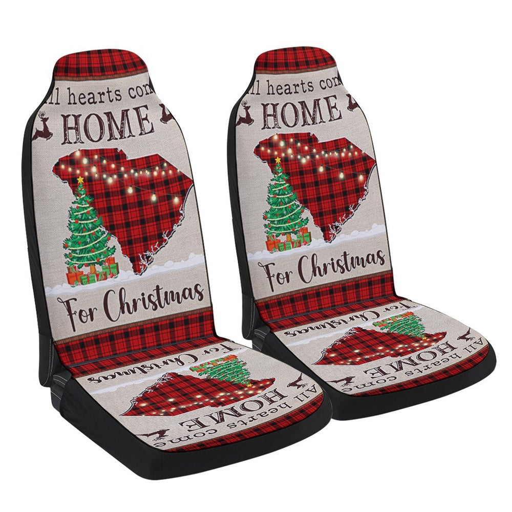 South Carolina Christmas All Hearts Come Home For Christmas Cars Seat Cover, Christmas Car Seat Covers, Car Decor Gift