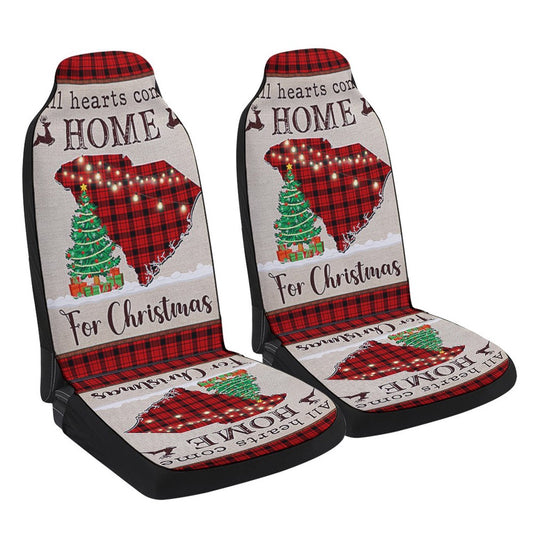 South Carolina Christmas All Hearts Come Home For Christmas Cars Seat Cover, Christmas Car Seat Covers, Car Decor Gift