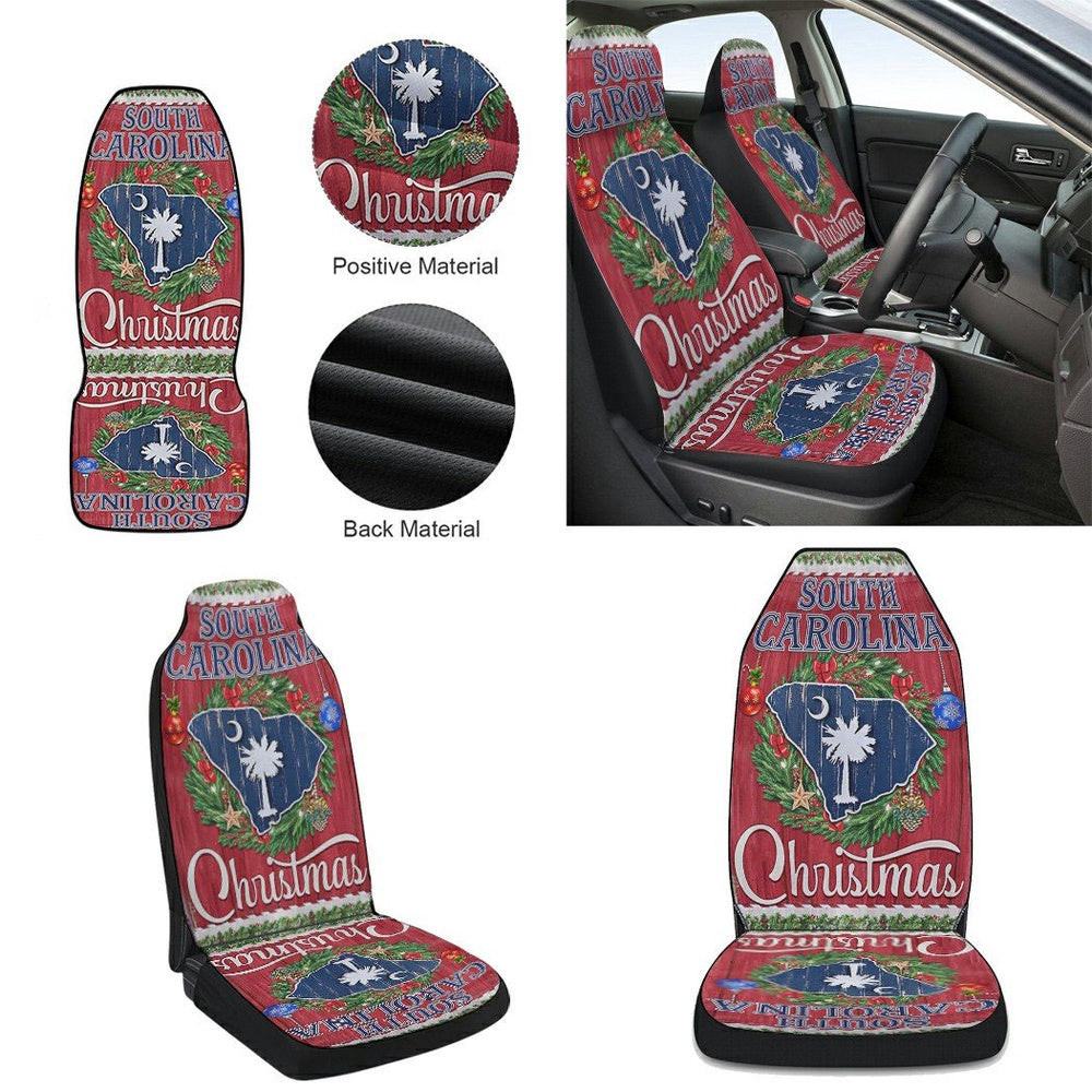 South Carolina Christmas Merry Christmas Cars Seat Cover, Christmas Car Seat Covers, Car Decor Gift