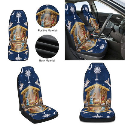 South Carolina Christmas Nativity Of Jesus Cars Seat Cover, Christmas Car Seat Covers, Car Decor Gift