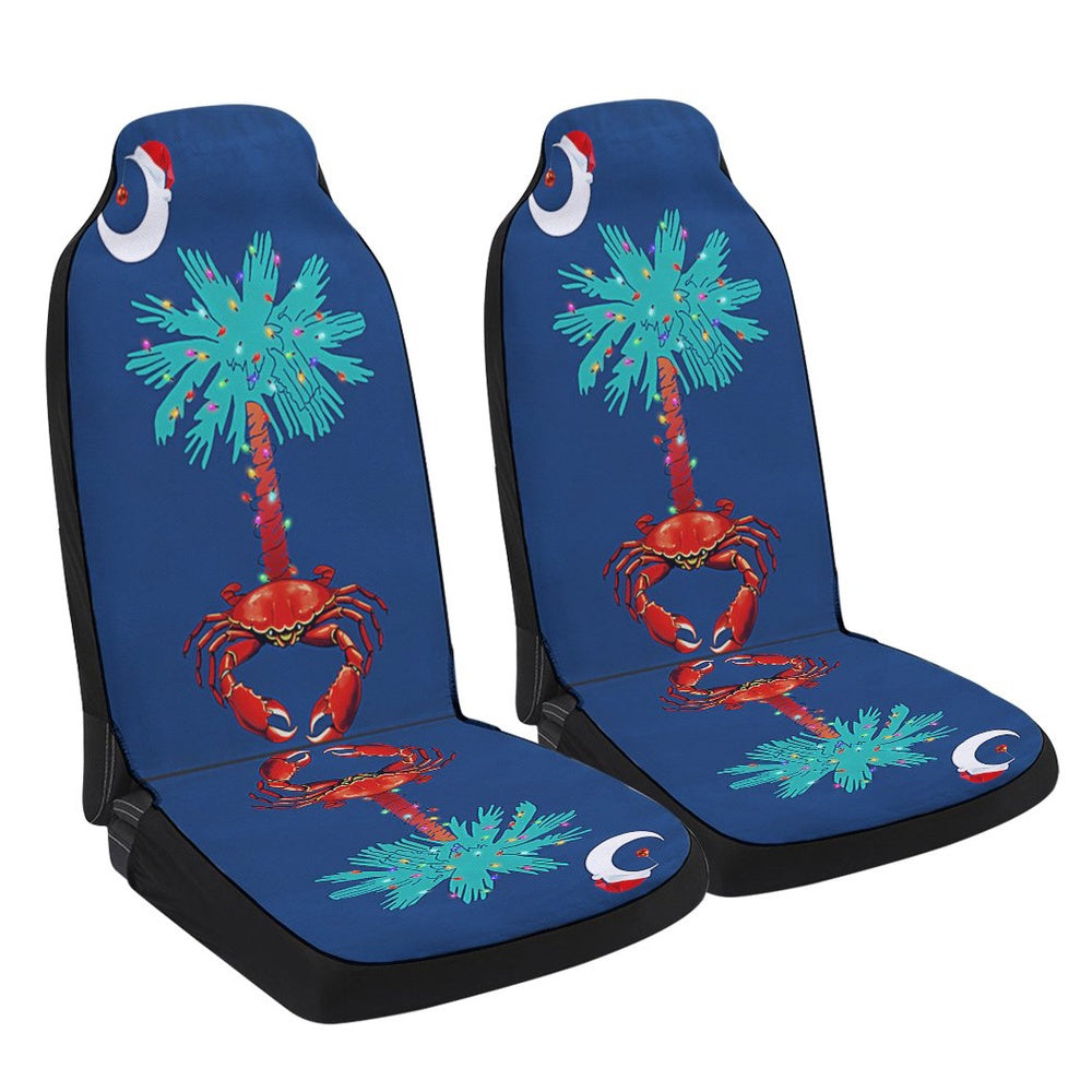 South Carolina Christmas Palm Tree South Carolina Crab Santa Cars Seat Cover, Christmas Car Seat Covers, Car Decor Gift