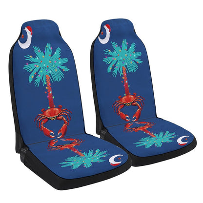 South Carolina Christmas Palm Tree South Carolina Crab Santa Cars Seat Cover, Christmas Car Seat Covers, Car Decor Gift