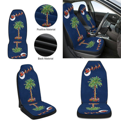 South Carolina Christmas Santa Palmetto Tree Cars Seat Cover, Christmas Car Seat Covers, Car Decor Gift
