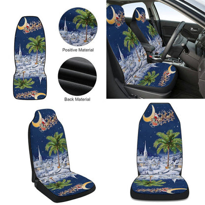 South Carolina Christmas Santa Sleigh Palm Tree Christmas Night in South Carolina Cars Seat Cover, Christmas Car Seat Covers, Car Decor Gift