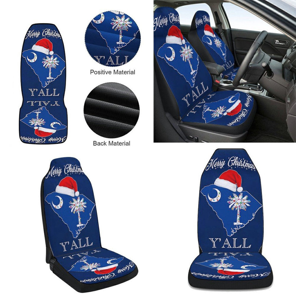 South Carolina Merry Christmas Cars Seat Cover, Christmas Car Seat Covers, Car Decor Gift