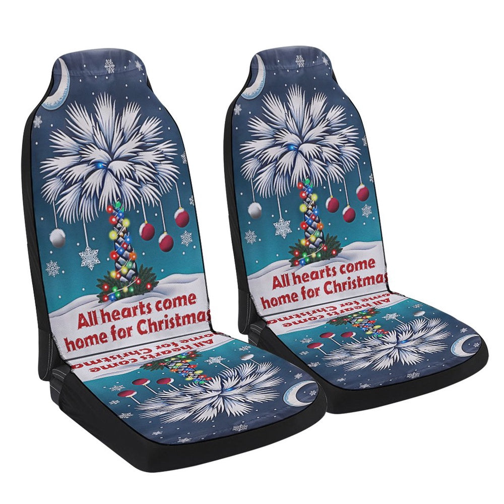 South Carolina Palmetto All Hearts Come Home For Christmas Cars Seat Cover, Christmas Car Seat Covers, Car Decor Gift