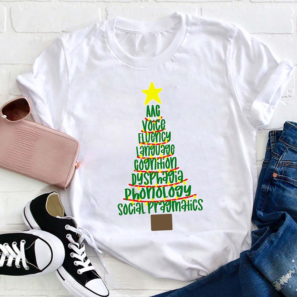 Speech Therapy Scope Of Practice Christmas Tree T Shirt, Merry T Shirt, Unisex Christmas Shirts