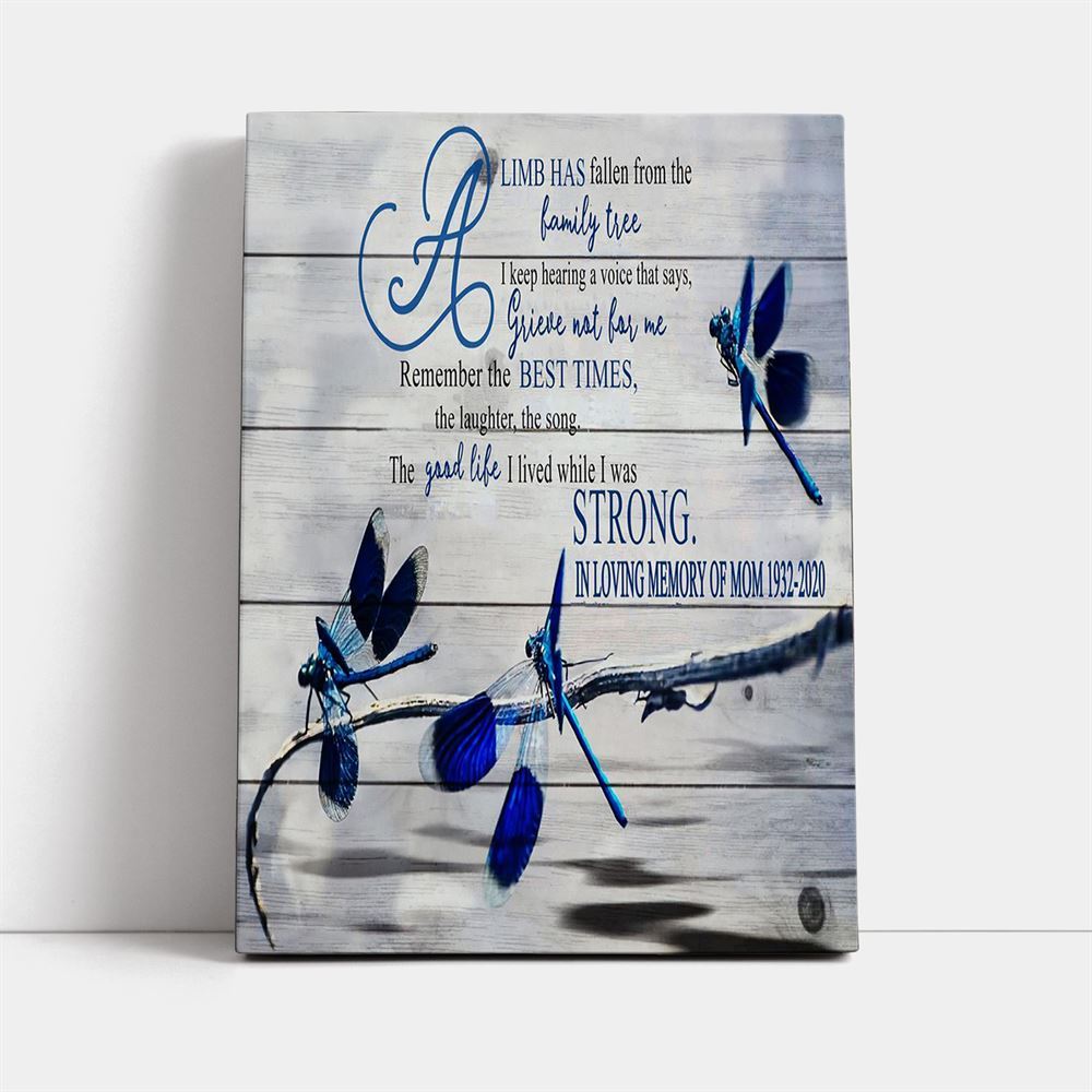 Strong In Loving Memory Of Mom Canvas, Mother's Day Canvas Art, Gift For Mom, Birthday Gift, Mother's Day Wall Art