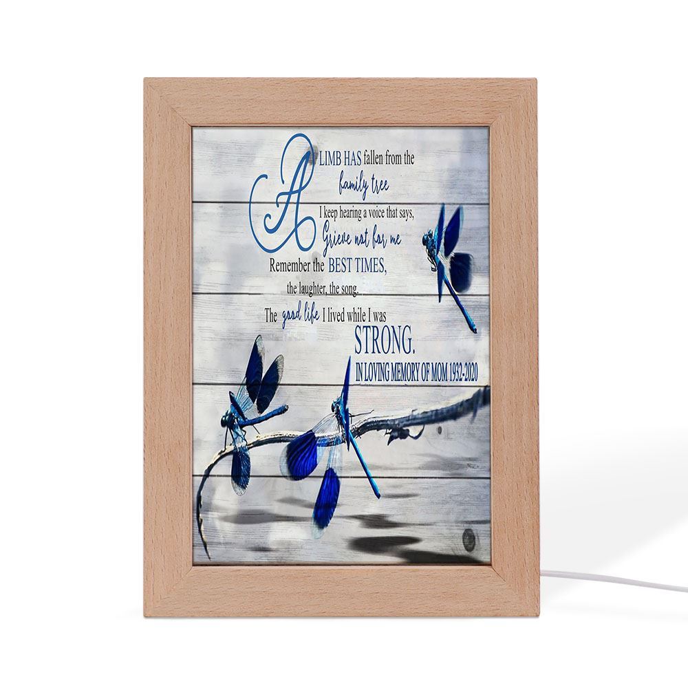 Strong In Loving Memory Of Mom Frame Lamp, Mother's Day Night Light, Best Mom Ever, Gift For Mom