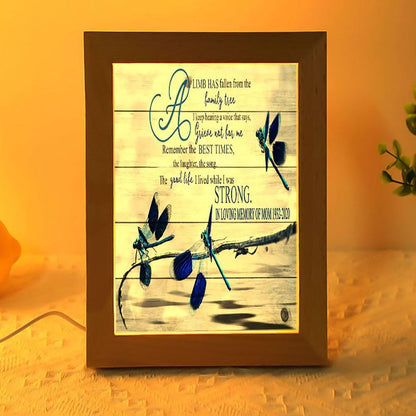 Strong In Loving Memory Of Mom Frame Lamp, Mother's Day Night Light, Best Mom Ever, Gift For Mom