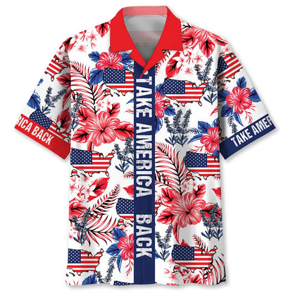 Take America Back Hawaiian Shirt, Funny Hawaiian Shirt, Usa Hawaiian Shirt, Vintage Hawaiian Shirts