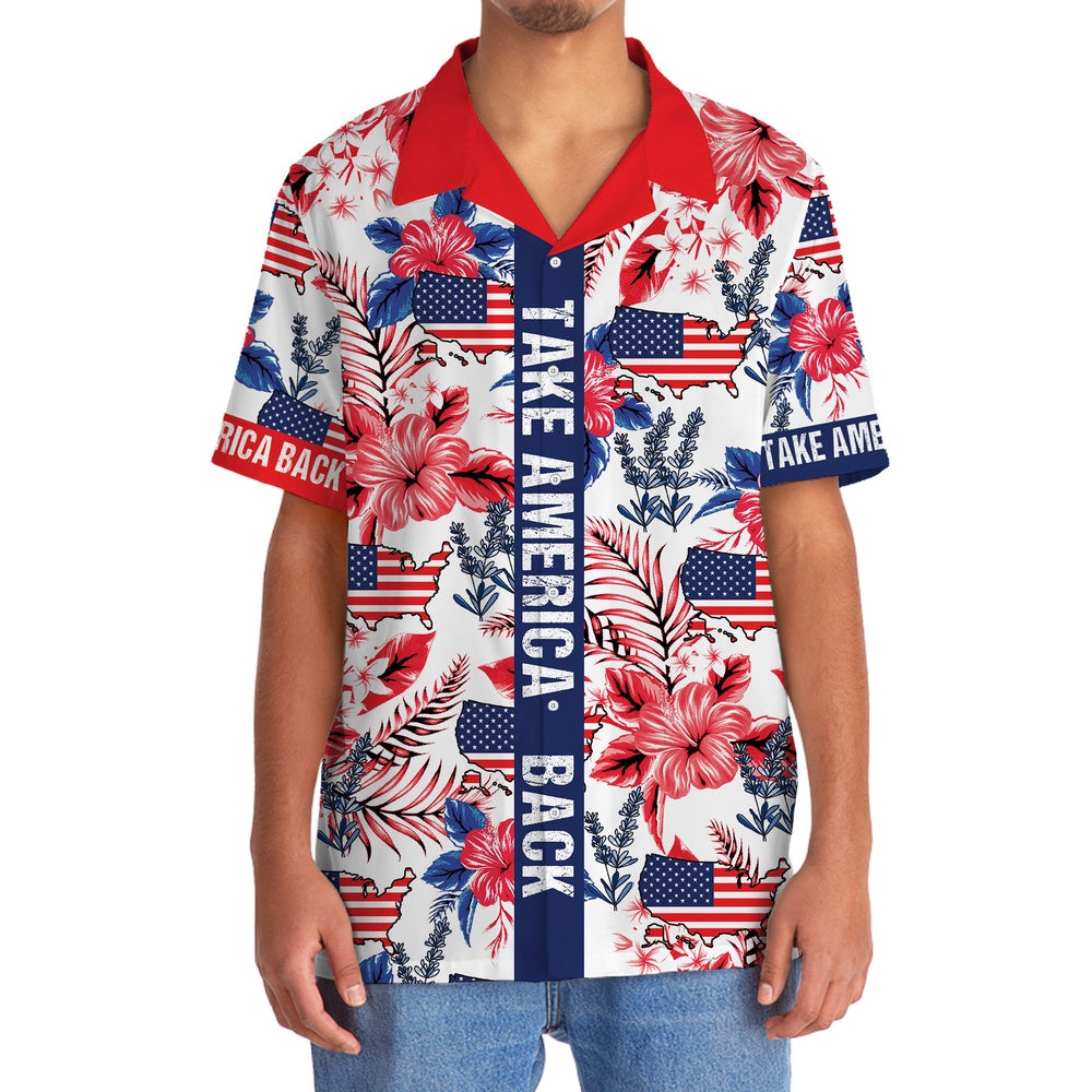 Take America Back Hawaiian Shirt, Funny Hawaiian Shirt, Usa Hawaiian Shirt, Vintage Hawaiian Shirts