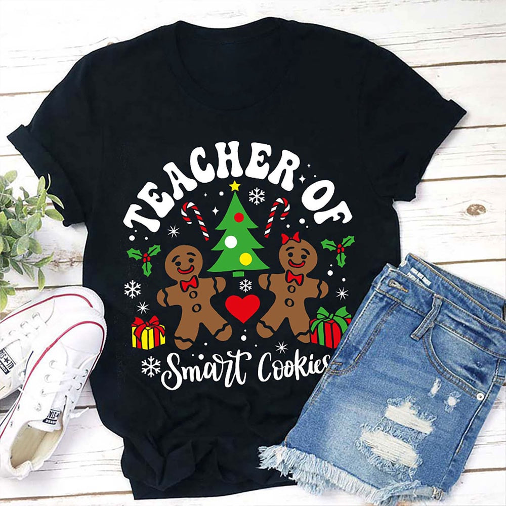 Teacher Of Smart Cookies Christmas T Shirts, Merry T Shirt, Unisex Christmas Shirts