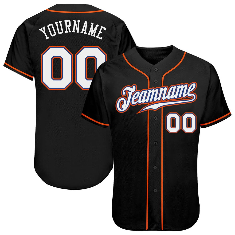 Team Jerseys Baseball, Custom Black White Orange Authentic Baseball Jersey, Logo Baseball Jersey