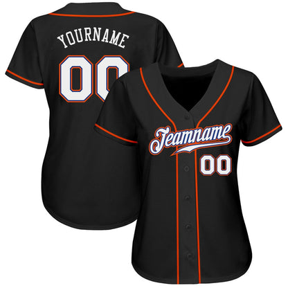 Team Jerseys Baseball, Custom Black White Orange Authentic Baseball Jersey, Logo Baseball Jersey