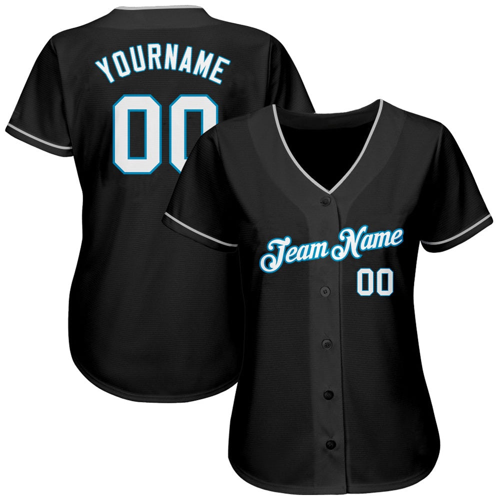 Team Jerseys Baseball, Custom Black White Panther Blue Authentic Baseball Jersey, Logo Baseball Jersey