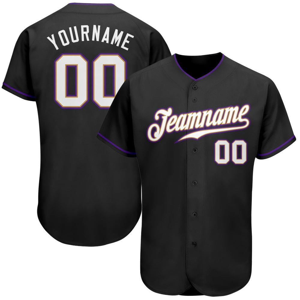 Team Jerseys Baseball, Custom Black White Purple Authentic Baseball Jersey, Logo Baseball Jersey