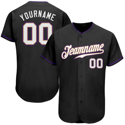 Team Jerseys Baseball, Custom Black White Purple Authentic Baseball Jersey, Logo Baseball Jersey