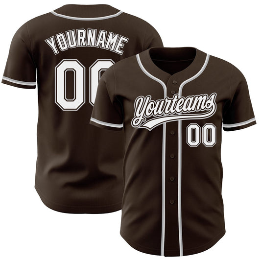 Team Jerseys Baseball, Custom Brown White Gray Authentic Baseball Jersey, Logo Baseball Jersey
