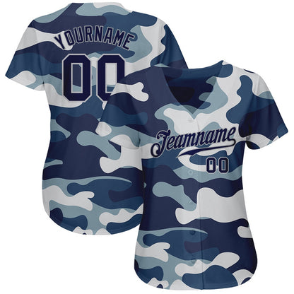 Team Jerseys Baseball, Custom Camo Navy Gray Authentic Salute To Service Baseball Jersey, Logo Baseball Jersey