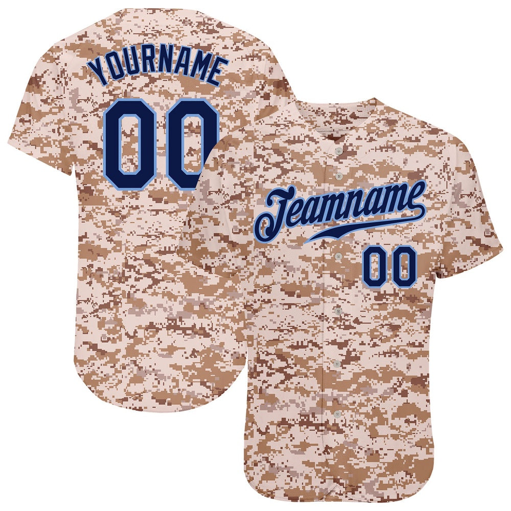 Team Jerseys Baseball, Custom Camo Navy Powder Blue Authentic Salute To Service Baseball Jersey, Logo Baseball Jersey