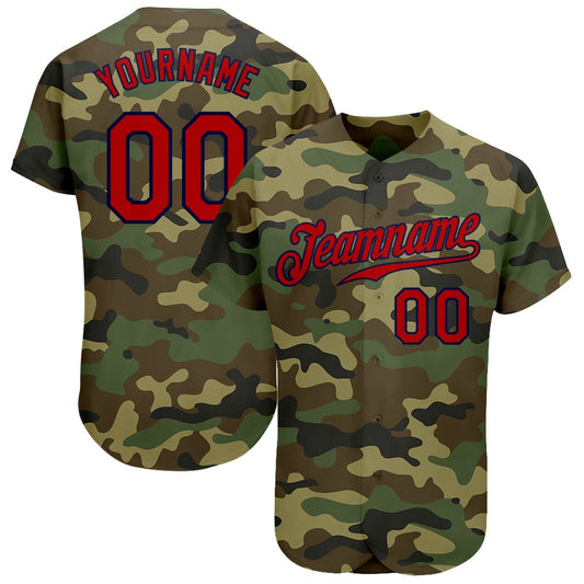 Team Jerseys Baseball, Custom Camo Red Navy Authentic Salute To Service Baseball Jersey, Logo Baseball Jersey