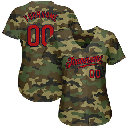 Team Jerseys Baseball, Custom Camo Red Navy Authentic Salute To Service Baseball Jersey, Logo Baseball Jersey