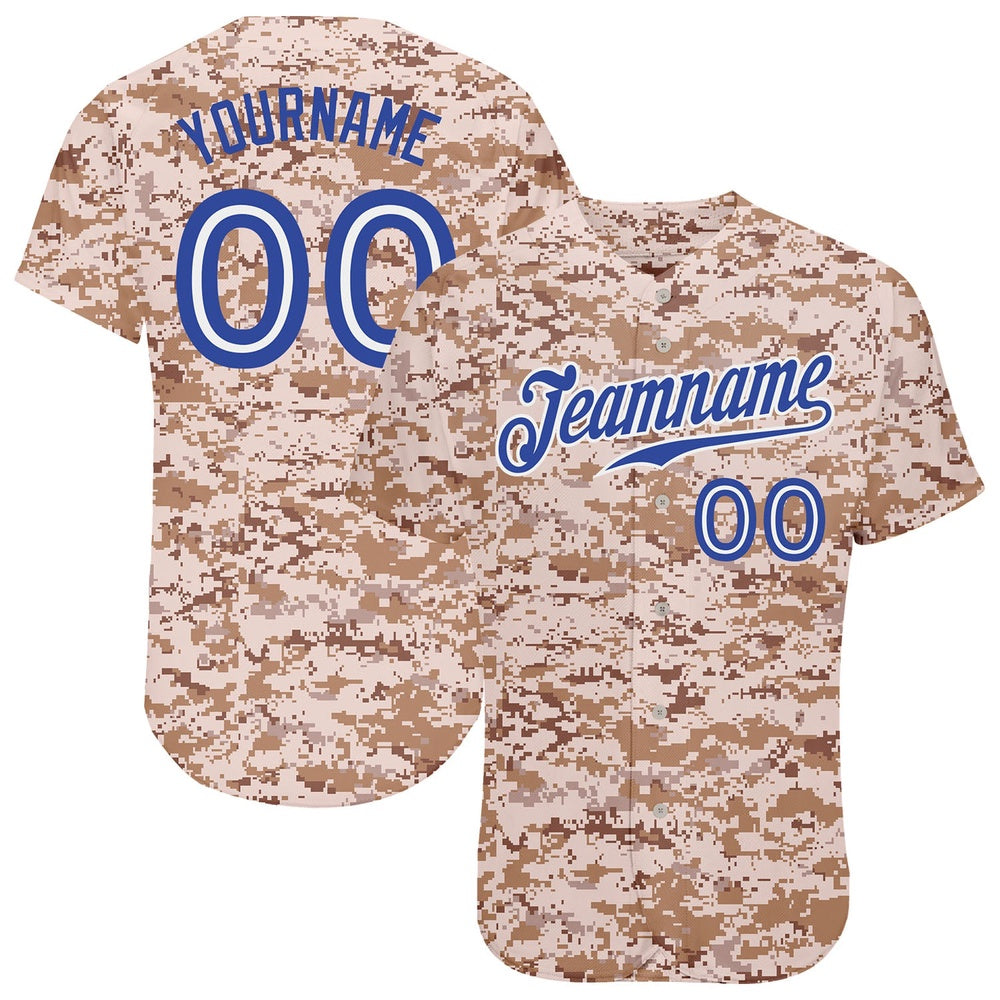 Team Jerseys Baseball, Custom Camo Royal White Authentic Salute To Service Baseball Jersey, Logo Baseball Jersey