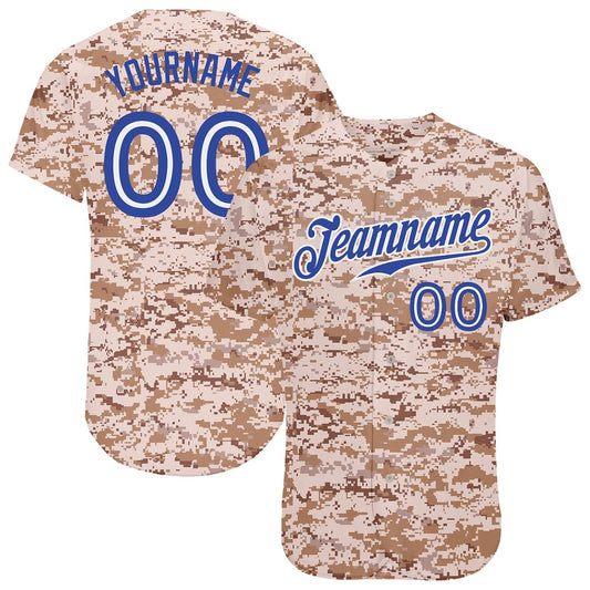 Team Jerseys Baseball, Custom Camo Royal White Authentic Salute To Service Baseball Jersey, Logo Baseball Jersey