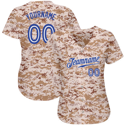 Team Jerseys Baseball, Custom Camo Royal White Authentic Salute To Service Baseball Jersey, Logo Baseball Jersey