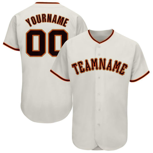 Team Jerseys Baseball, Custom Cream Black Orange Baseball Jersey, Logo Baseball Jersey