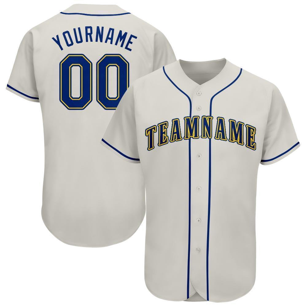 Team Jerseys Baseball, Custom Cream Royal Gold Baseball Jersey, Logo Baseball Jersey
