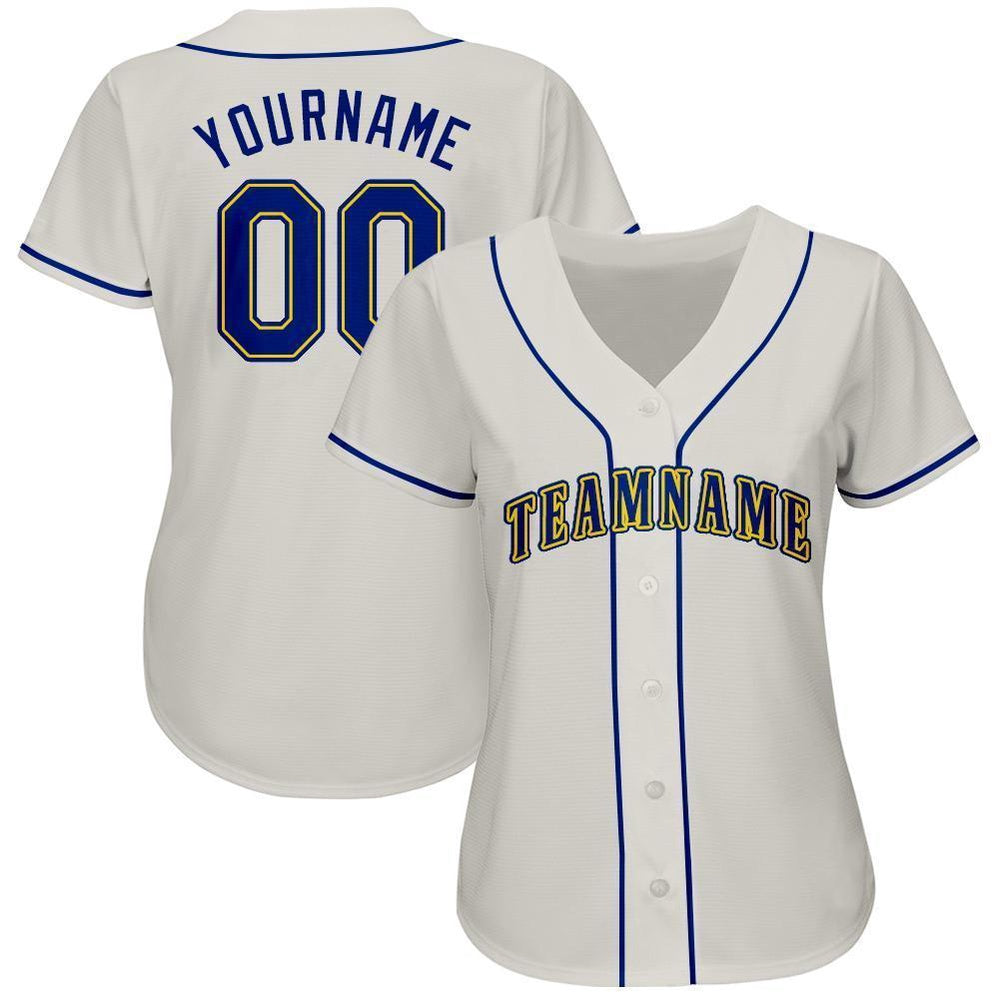 Team Jerseys Baseball, Custom Cream Royal Gold Baseball Jersey, Logo Baseball Jersey