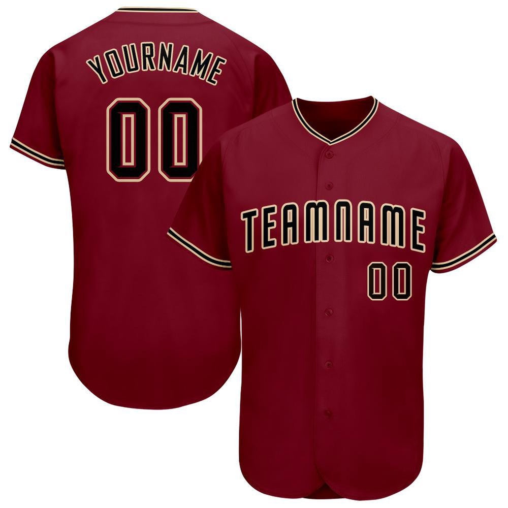 Team Jerseys Baseball, Custom Crimson Black City Cream Baseball Jersey, Logo Baseball Jersey