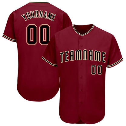 Team Jerseys Baseball, Custom Crimson Black City Cream Baseball Jersey, Logo Baseball Jersey