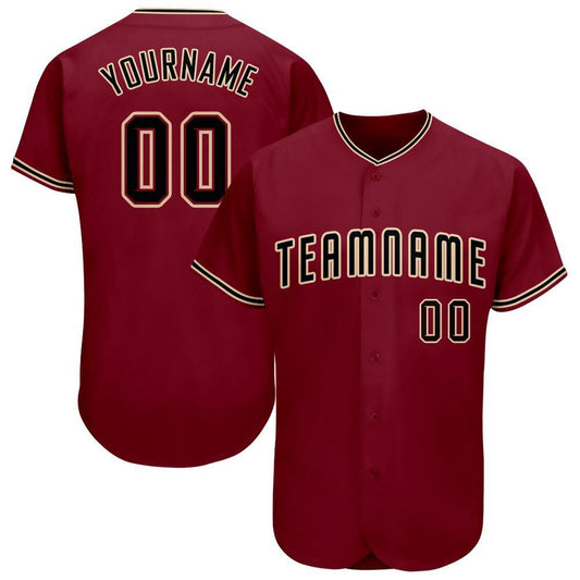 Team Jerseys Baseball, Custom Crimson Black City Cream Baseball Jersey, Logo Baseball Jersey