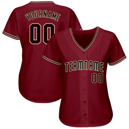 Team Jerseys Baseball, Custom Crimson Black City Cream Baseball Jersey, Logo Baseball Jersey