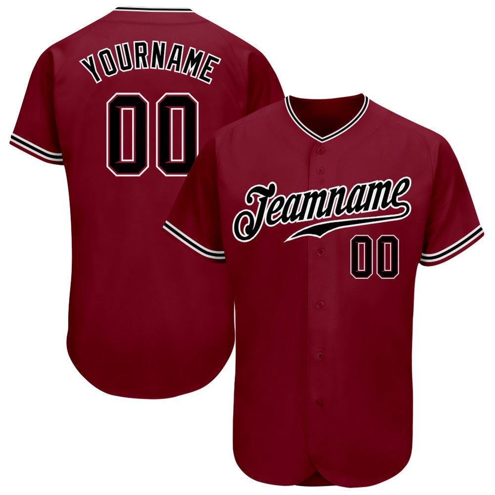 Team Jerseys Baseball, Custom Crimson Black White Authentic Baseball Jersey, Logo Baseball Jersey