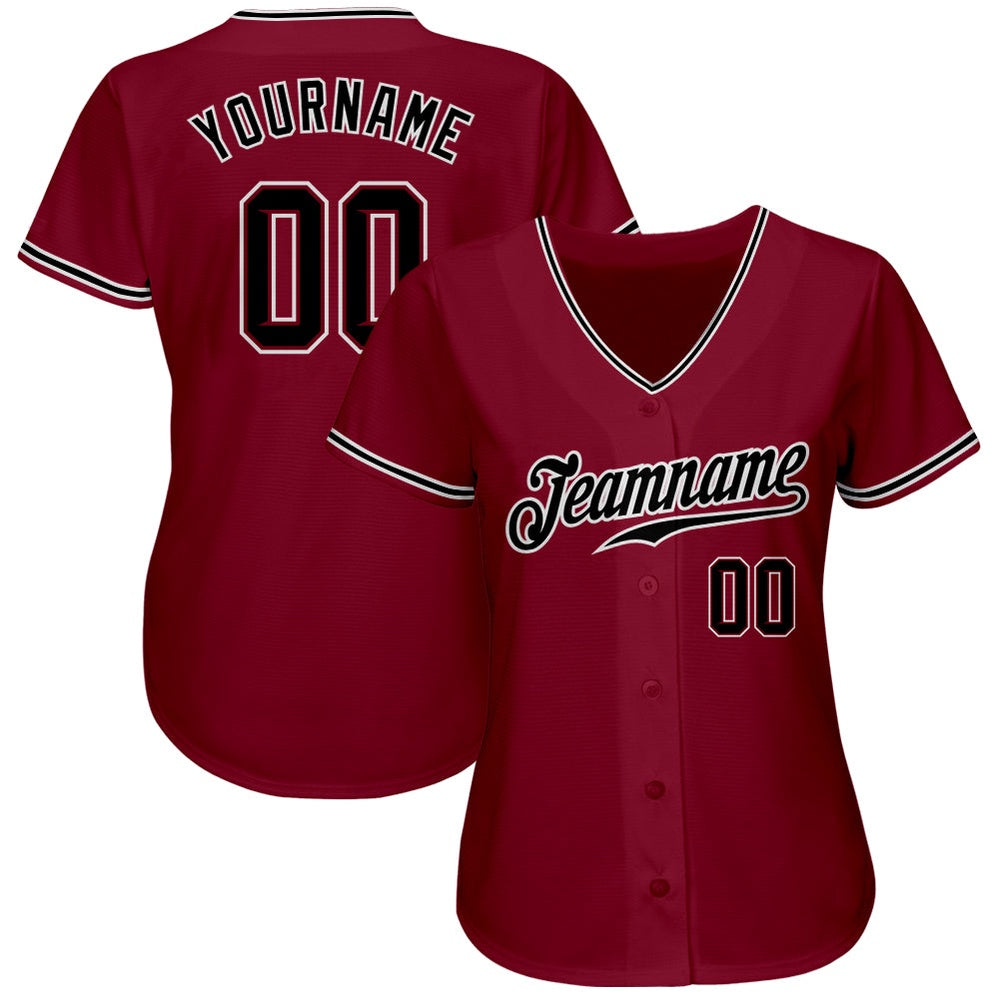 Team Jerseys Baseball, Custom Crimson Black White Authentic Baseball Jersey, Logo Baseball Jersey