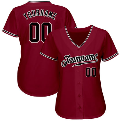 Team Jerseys Baseball, Custom Crimson Black White Authentic Baseball Jersey, Logo Baseball Jersey