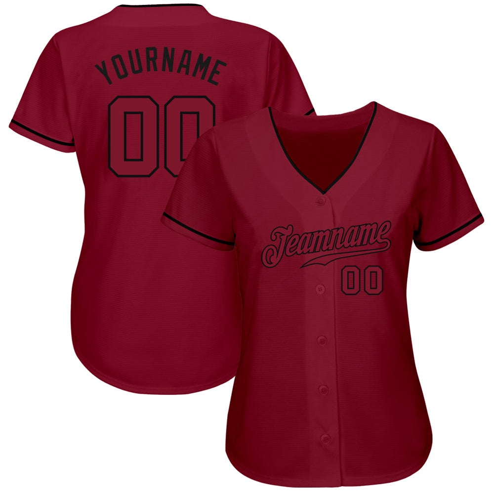 Team Jerseys Baseball, Custom Crimson Crimson Black Authentic Baseball Jersey, Logo Baseball Jersey