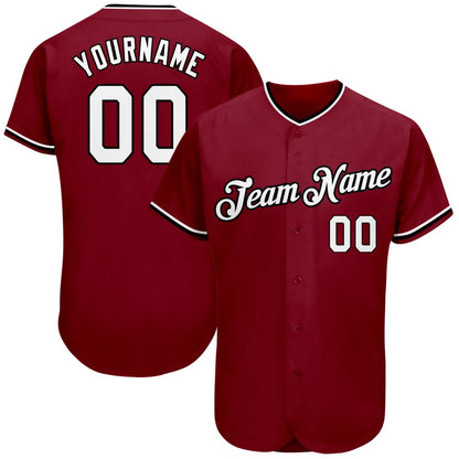Team Jerseys Baseball, Custom Crimson White Black Authentic Baseball Jersey, Logo Baseball Jersey