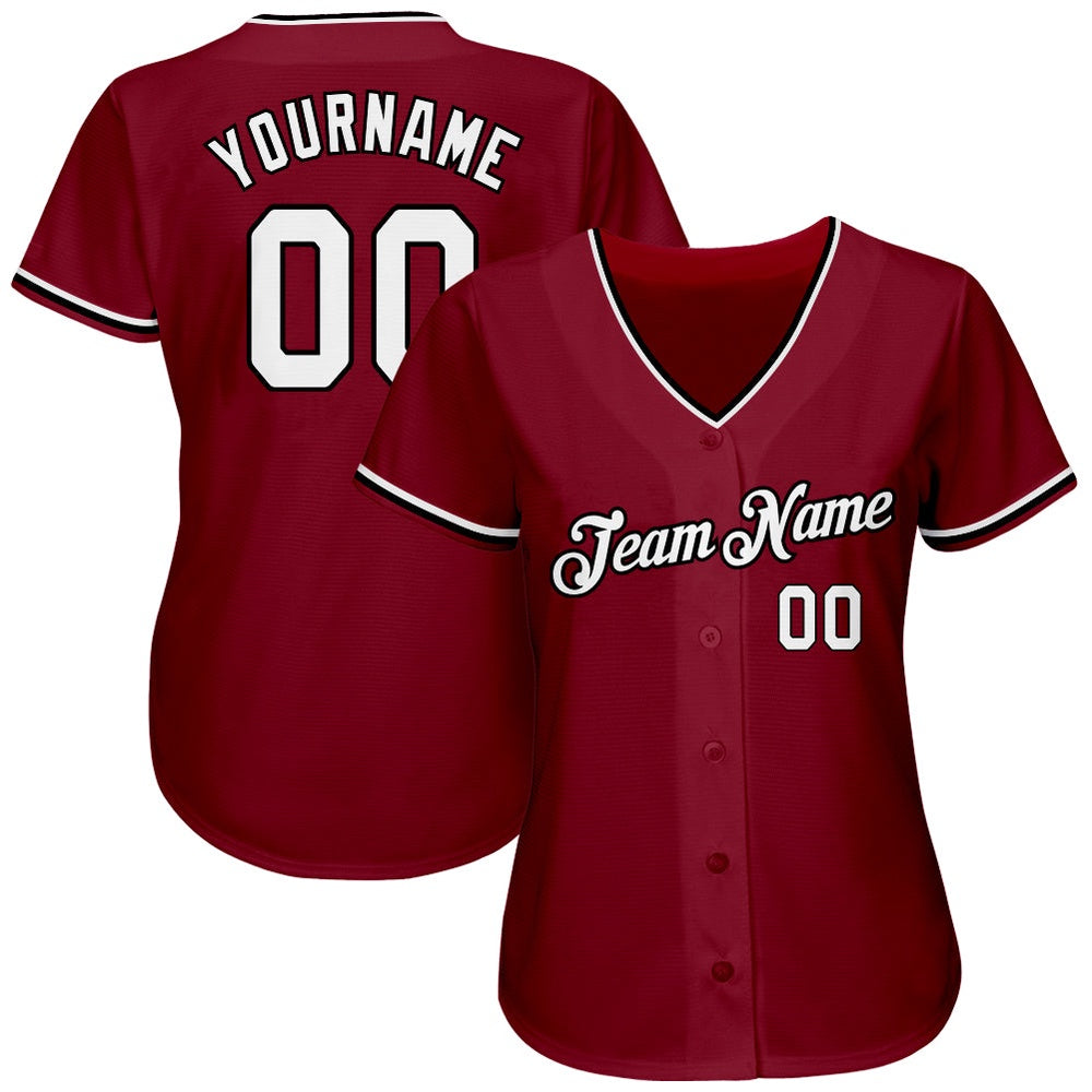 Team Jerseys Baseball, Custom Crimson White Black Authentic Baseball Jersey, Logo Baseball Jersey