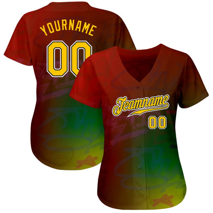 Team Jerseys Baseball, Custom Graffiti Pattern Gold Black 3D Authentic Baseball Jersey, Logo Baseball Jersey