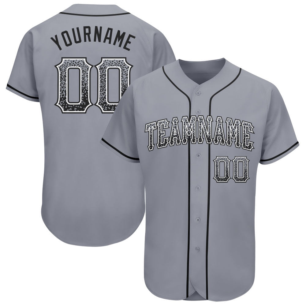 Team Jerseys Baseball, Custom Gray Black White Authentic Drift Fashion Baseball Jersey, Logo Baseball Jersey